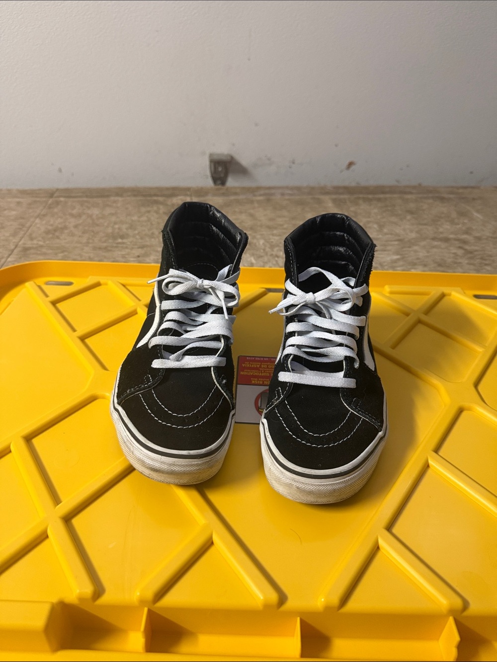 Black High-Top Skate Sneakers with White Accents